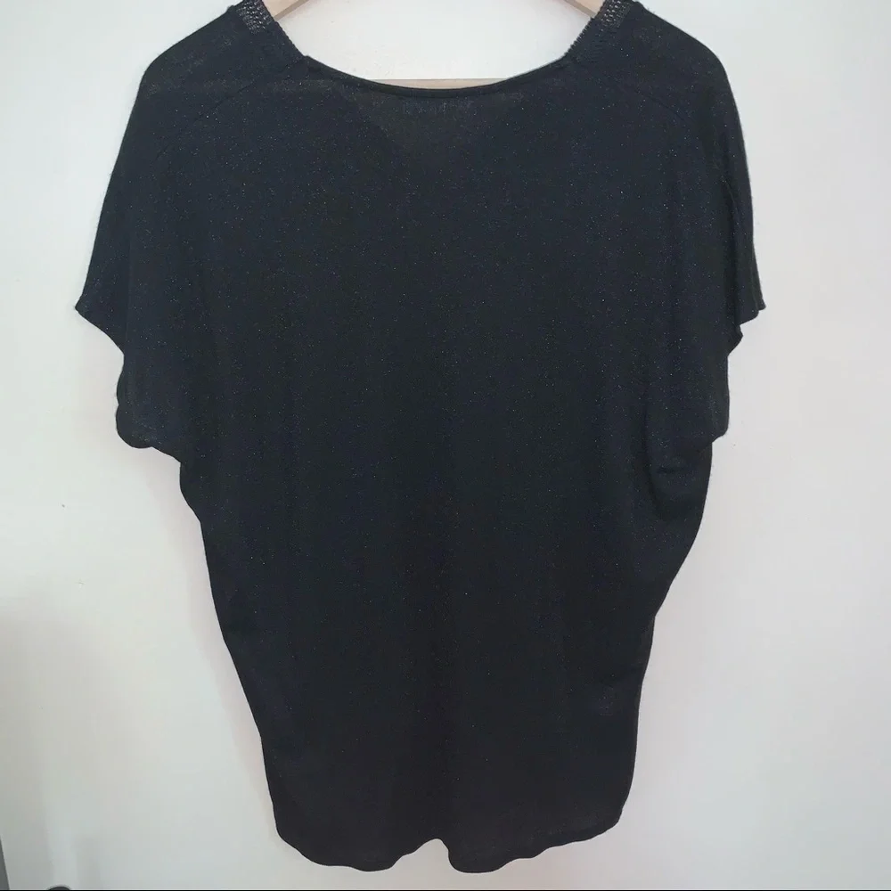 EUC Mango Sparkly black top by